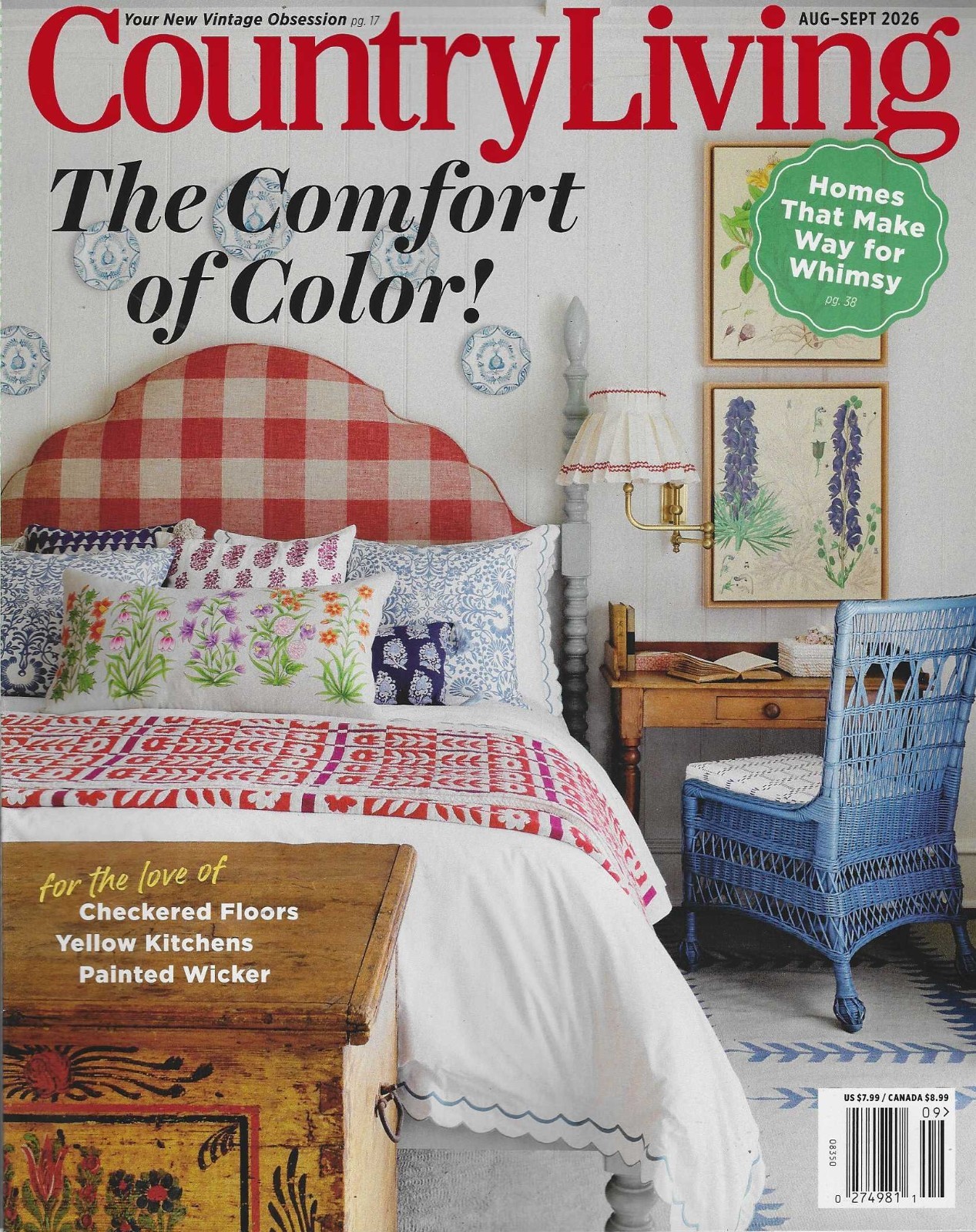 Country Living Magazine August / September 2026: Comfort of Color