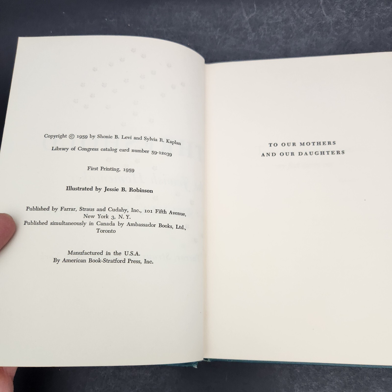 ACROSS THE THRESHOLD: A Guide for the Jewish Homemaker 1st Edition 1959 HC