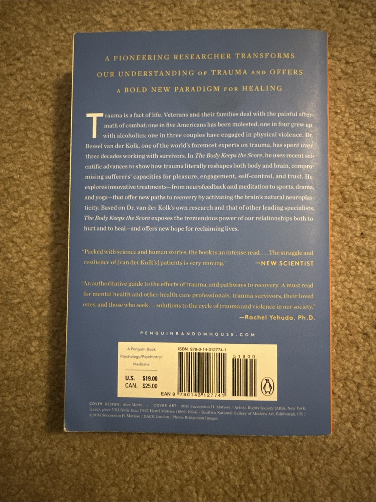 The Body Keeps Score Paperback Book By Bessel Van Der Kolk MD