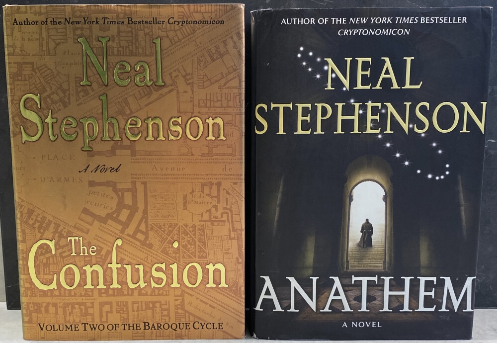 2 bk lot by Neal Stephenson: The Confusion, and Anathem (Hardcover 1st Editions)