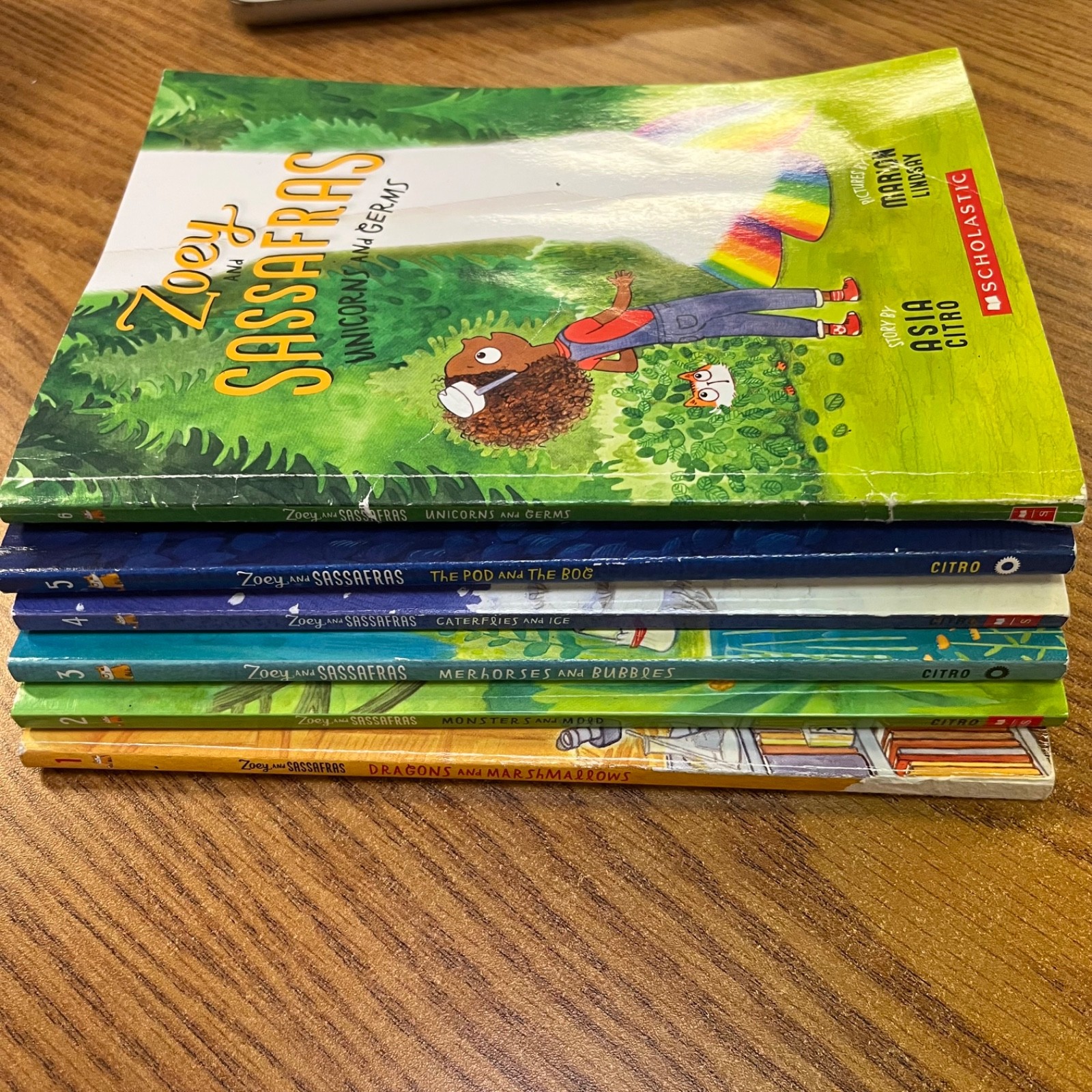 LOT OF 6 ZOEY AND SASSAFRAS CHAPTER BOOKS #1-6 BY ASIA CITRO magic science