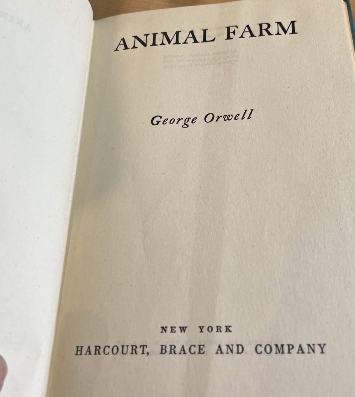 HC First Edition, Animal Farm by George Orwell 1st Ed Harcourt, Brace, & Company