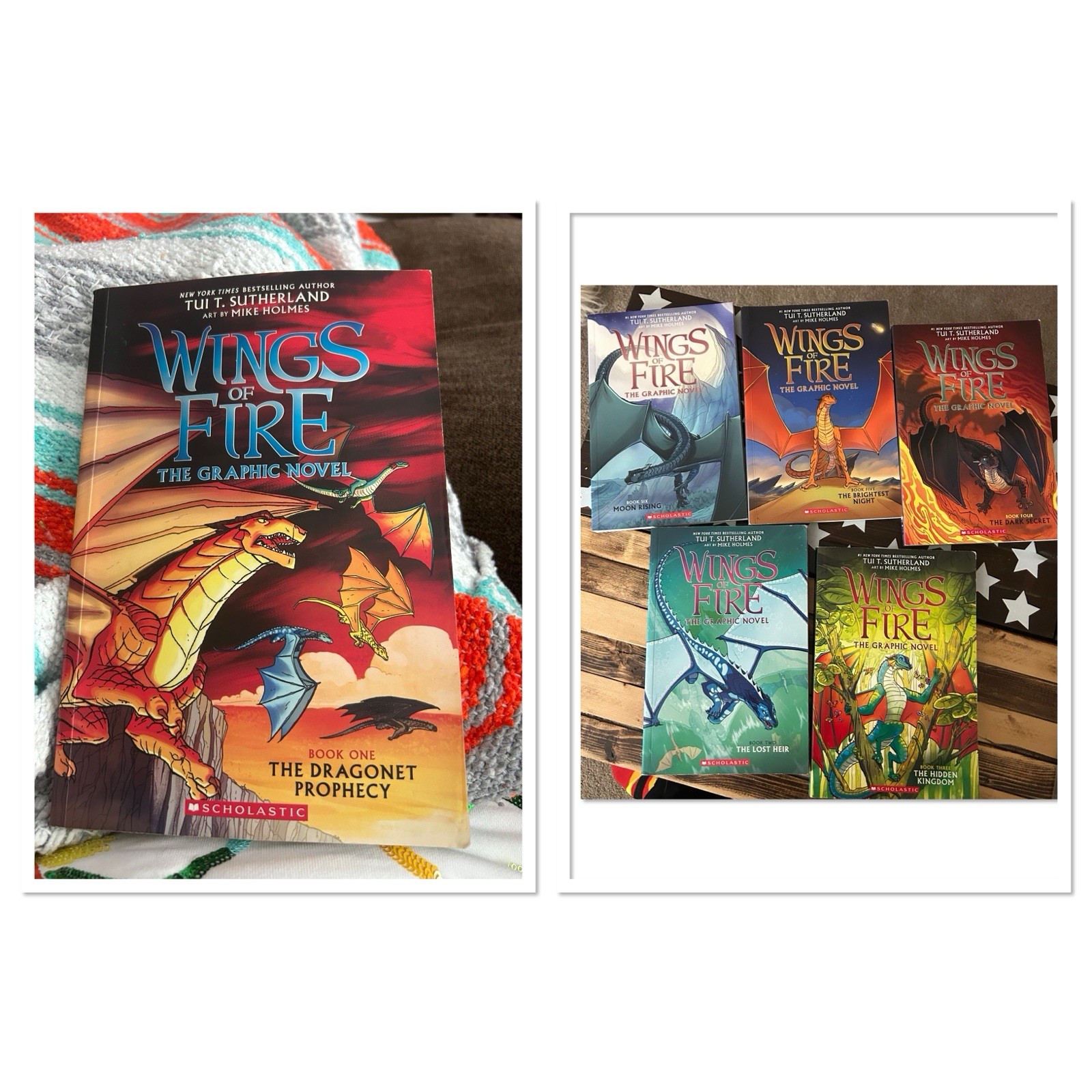 Set of 6 Wings of Fire graphic novel adaptations of series by Tui T. Sutherland