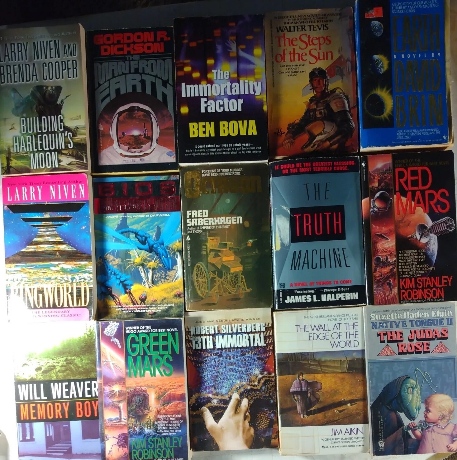 30 Science Fiction Novels Lot #3 Bova Niven Pohl LeGuin Hogan Brin Stephenson