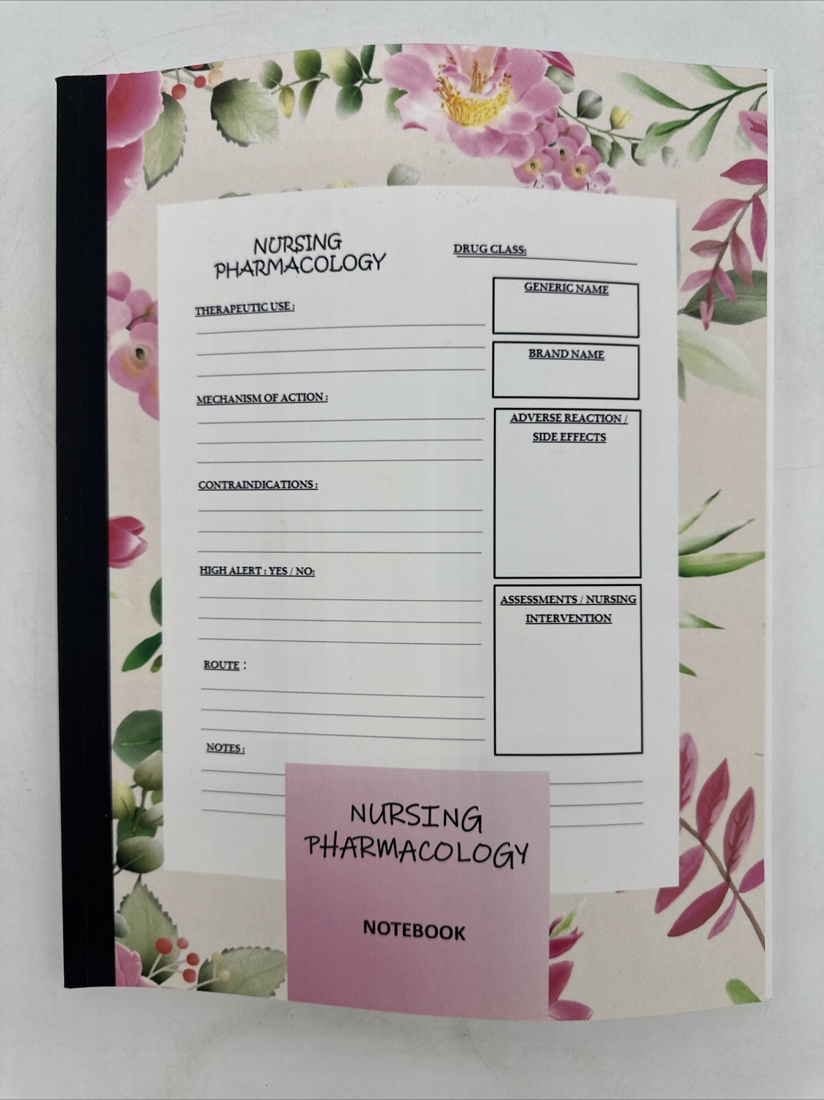 Nursing Pharmacology Notebook (2022, PB) Blank Medication Template 124 Pages