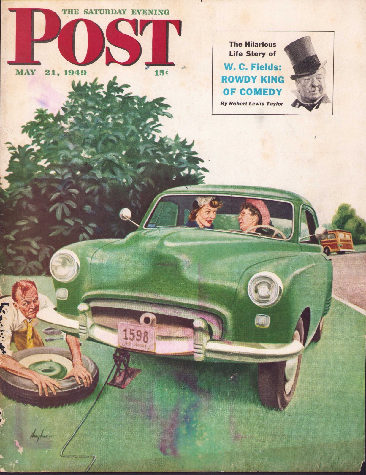 1949 MAY 21 Flat and Chat SATURDAY EVENING POST COVER ONLY #1 George Hughes