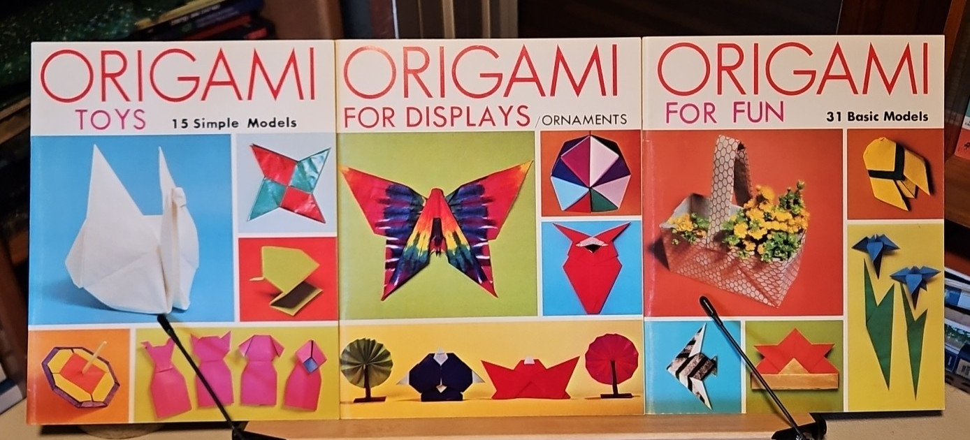 Origami 3 Book Lot 1981 Toys, For Displays & For Fun Excellent Cond Shufunotomo