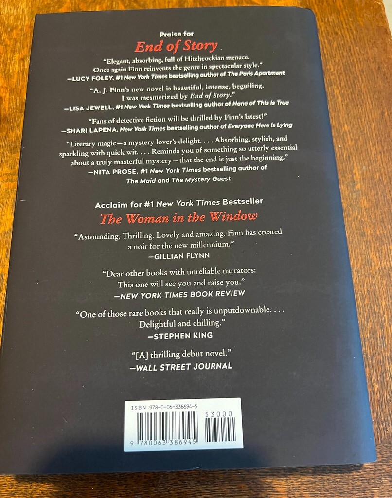 End of Story By A. J. Finn Signed 1st Hardcover Brand New 2024