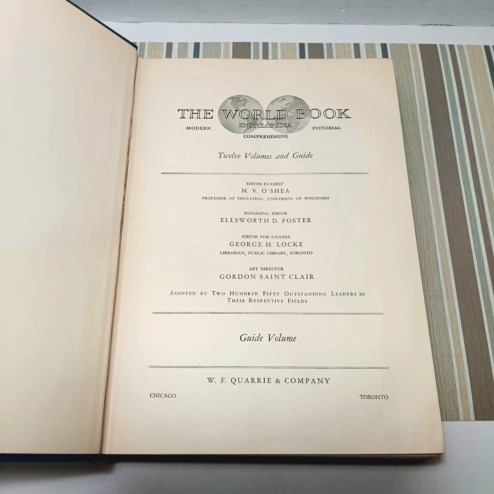 Antique 1930 World Book Encyclopedia Set Volumes 1-12 & Guide Leather Marbled