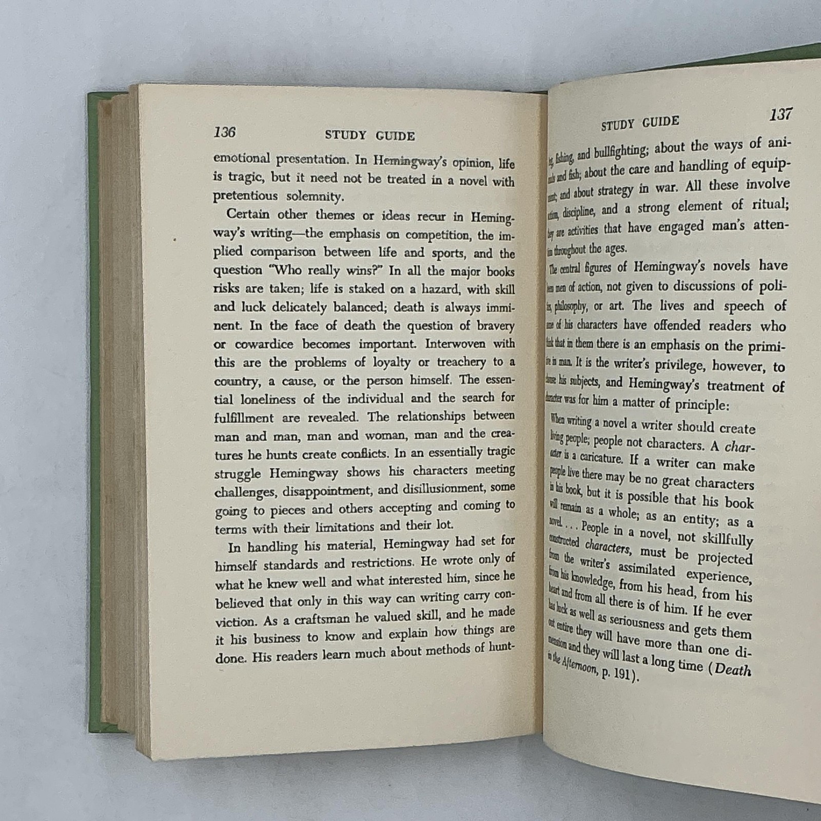 THE OLD MAN AND THE SEA Ernest Hemingway 1952 HC Charles Scribner’s Sons Green