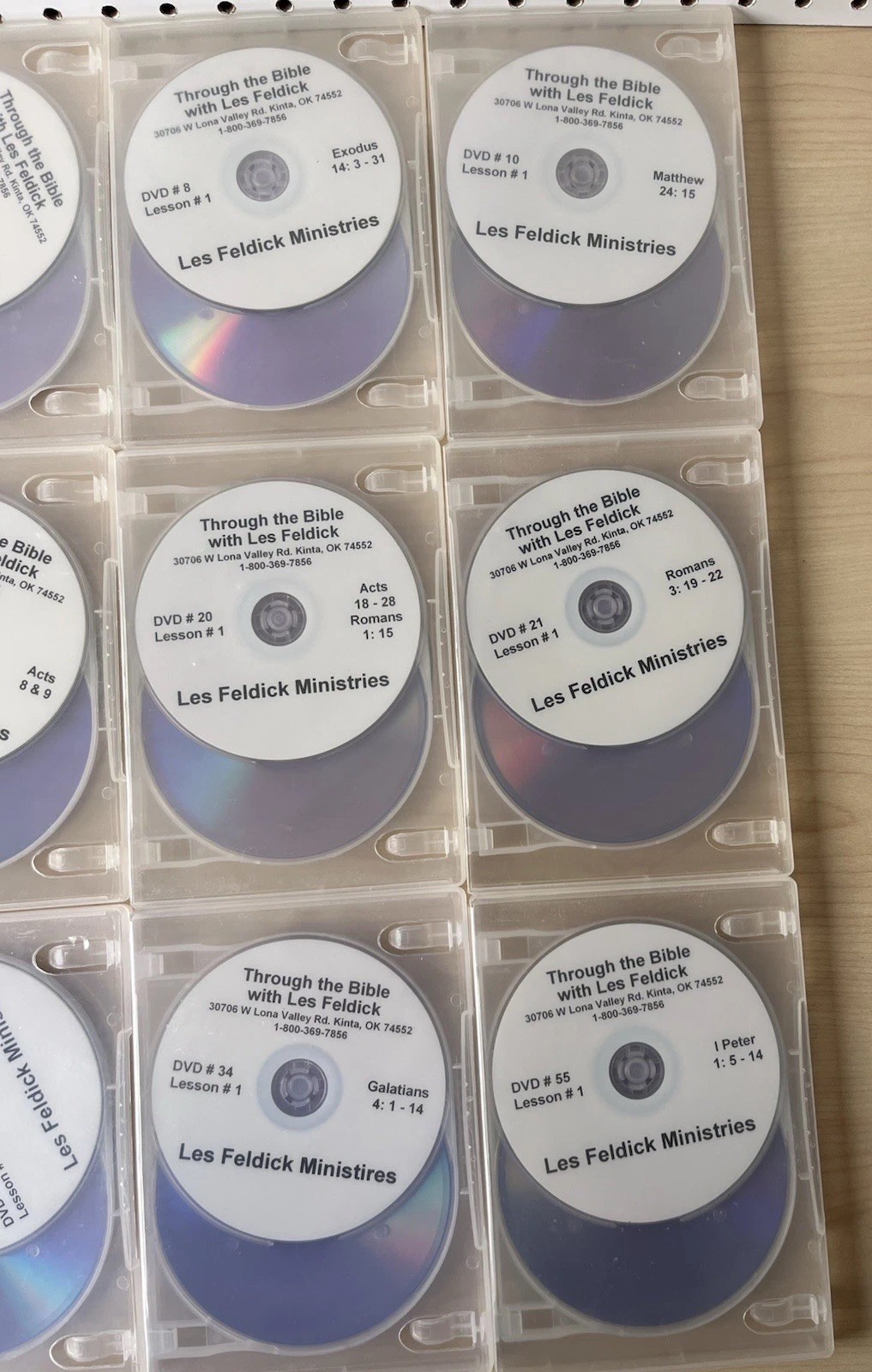Les Feldick Through Bible 31 DVD Sets 31 Spiral Books + 4 Bonus DVDs Lot *READ