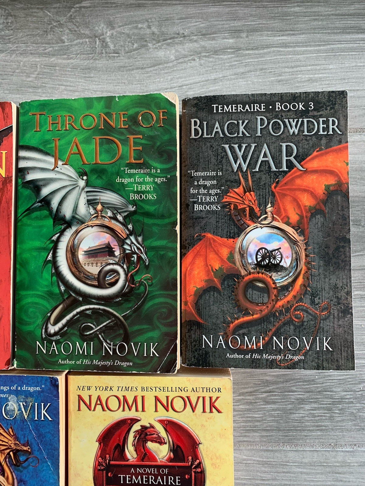 Naomi Novik Lot of 5 Temeraire Series #1-5 PB Books: Dragon Jade War Ivory Eagle