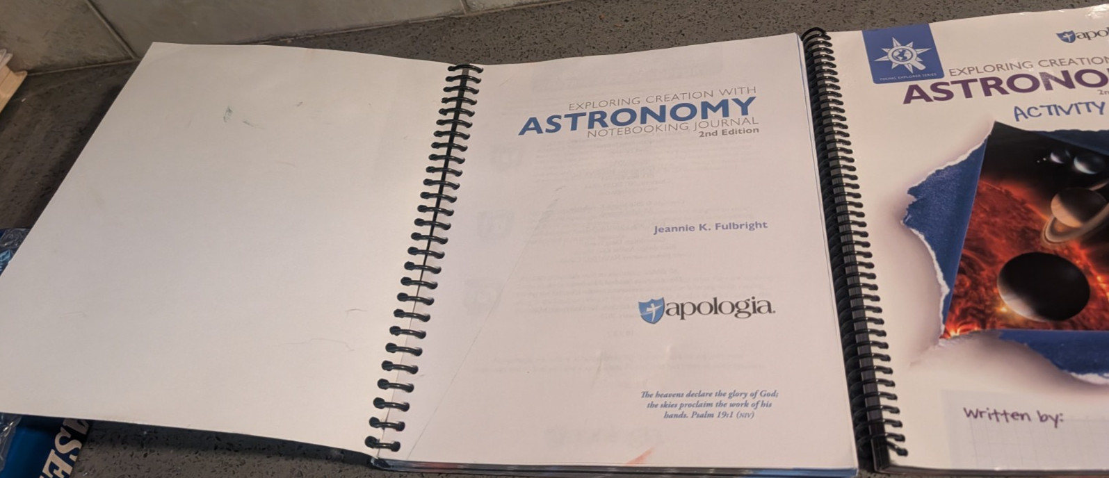Apologia Exploring Creation Astronomy 2nd Ed Activity Guide & Journal VERY GOOD