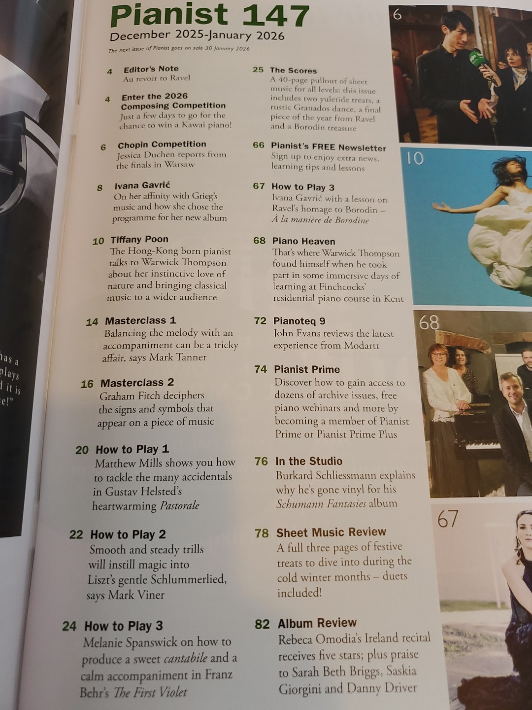 2026 PIANIST Magazine Issue 147 TIFFANY POON 40 Pages SHEET MUSIC Melody SCHUMAN