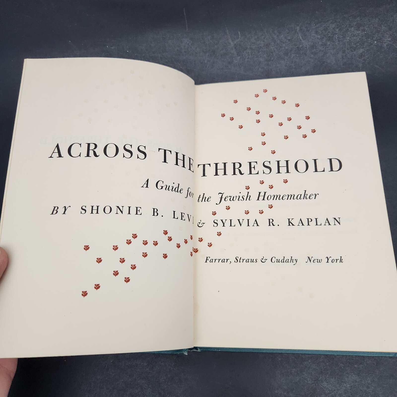 ACROSS THE THRESHOLD: A Guide for the Jewish Homemaker 1st Edition 1959 HC