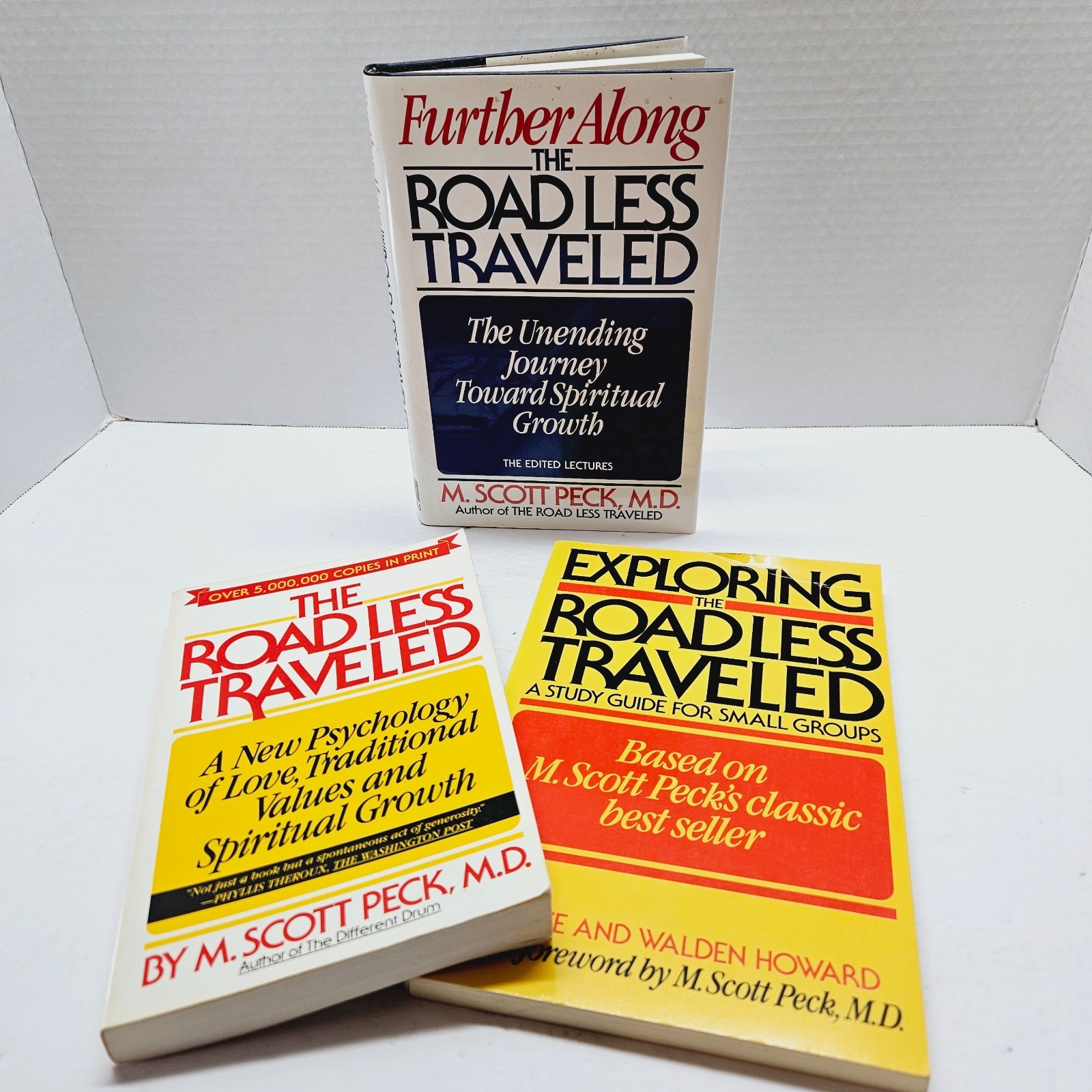 Road Less Traveled – 3 Book Lot – M Scott Peck MD – Exploring Further Self Help