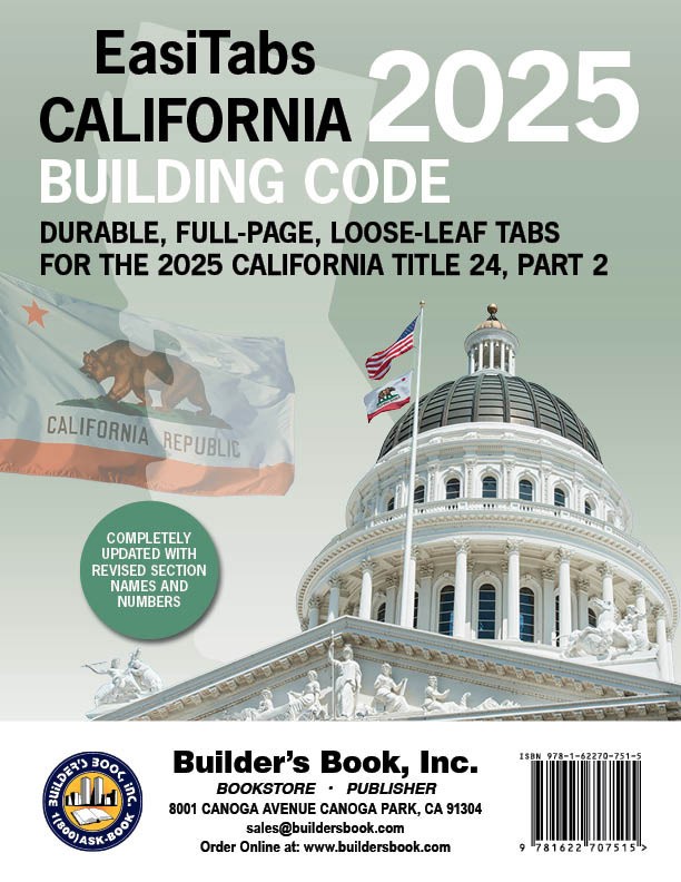 INDEX TABS ONLY! 2025 California Title 24 Code – 7 EasiTabs Combo