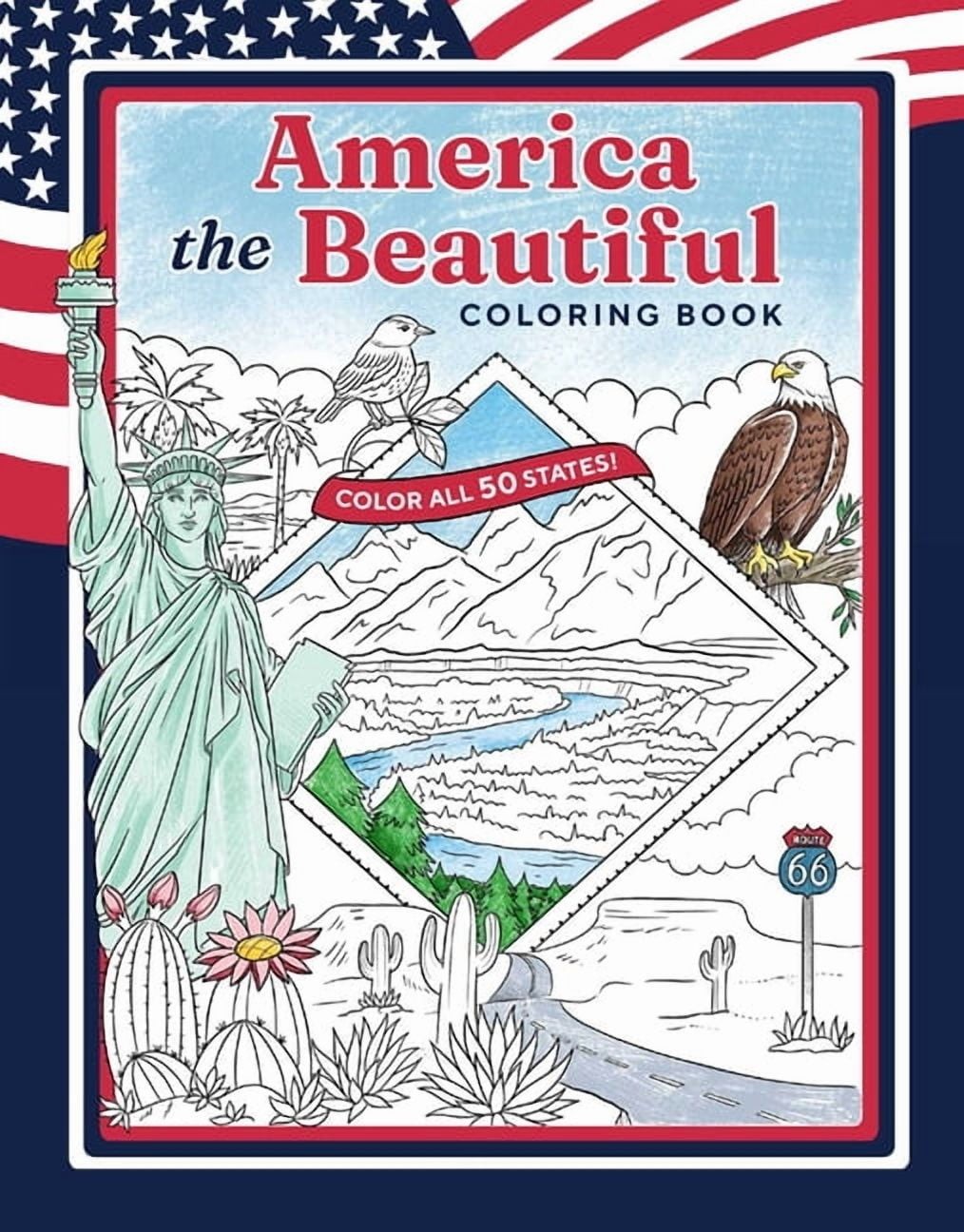 America the Beautiful Coloring Book : Color All 50 States!