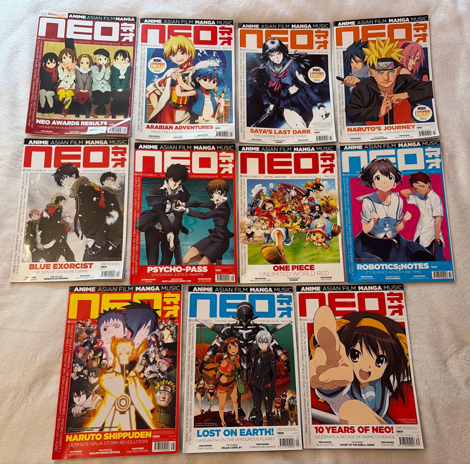 10 X Neo Magazine 2014 Bundle Lot – Full Year Issues 120 – 130 Anime Manga