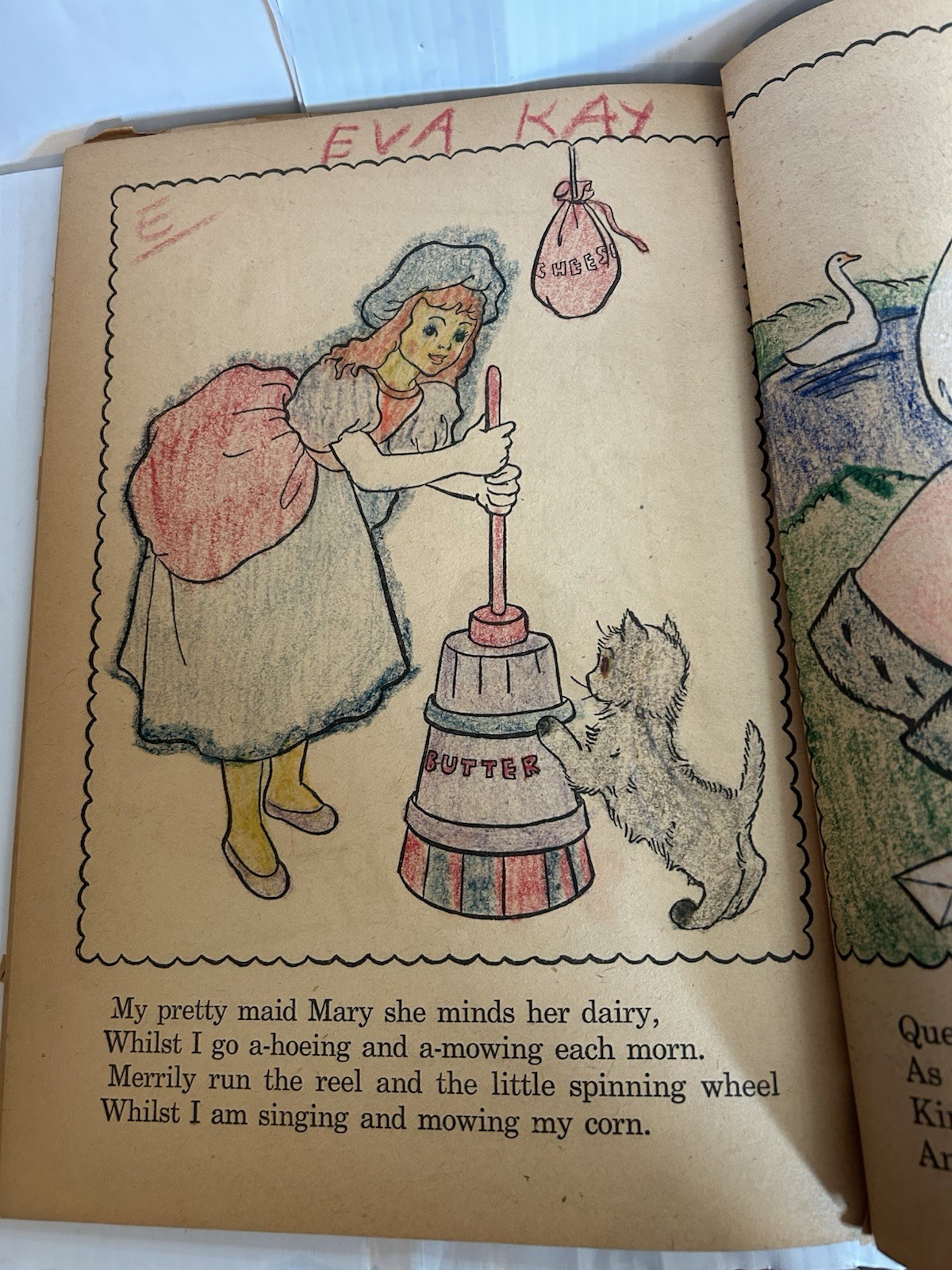 1941 ANTIQUE WHITMAN PUBLISHING NURSERY RHYMES PAINT BOOK (REDUCED)