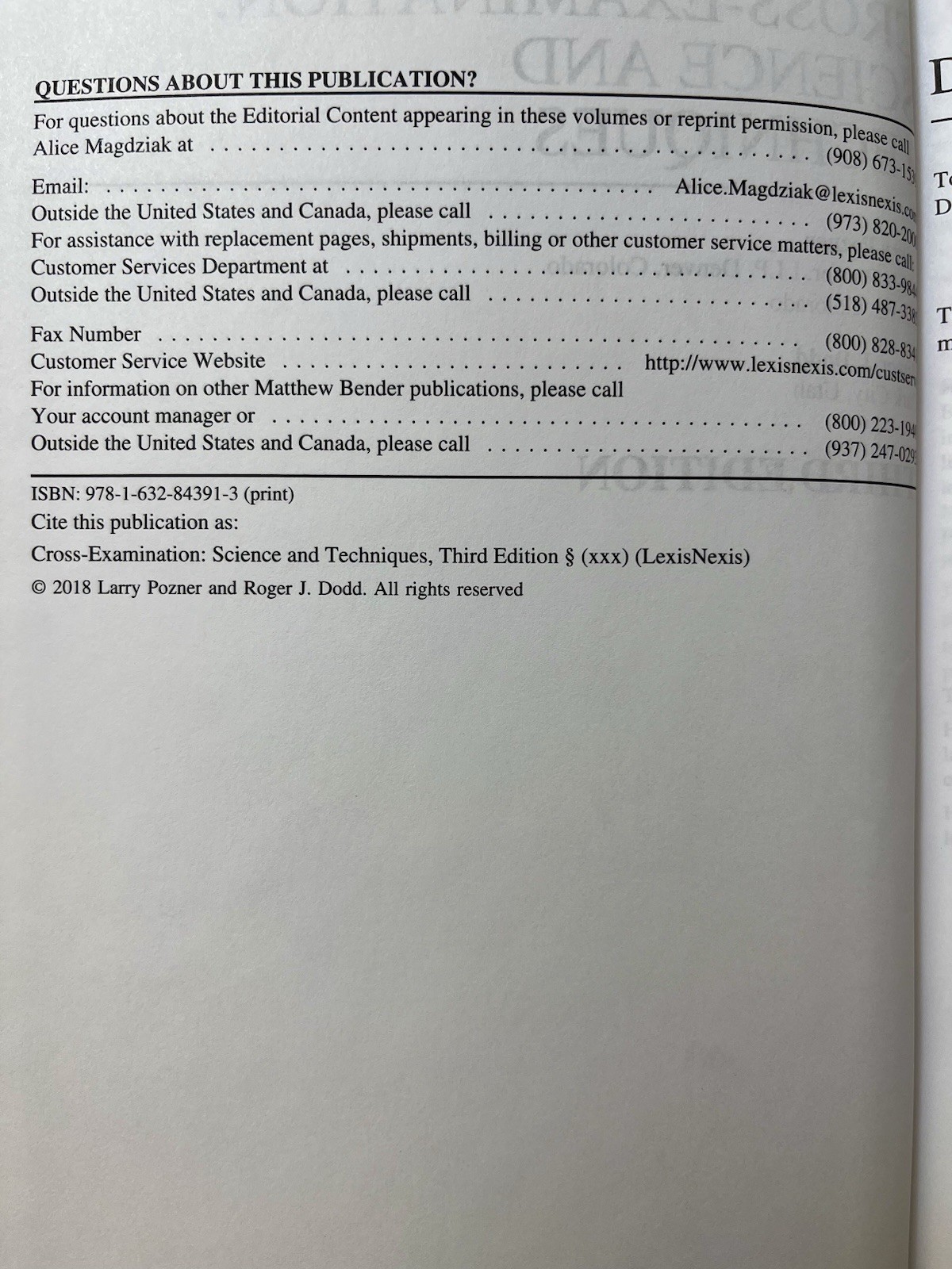 Cross-Examination Science and Techniques 3rd Ed. Pozner & Dodd Hrdbk Like New X1