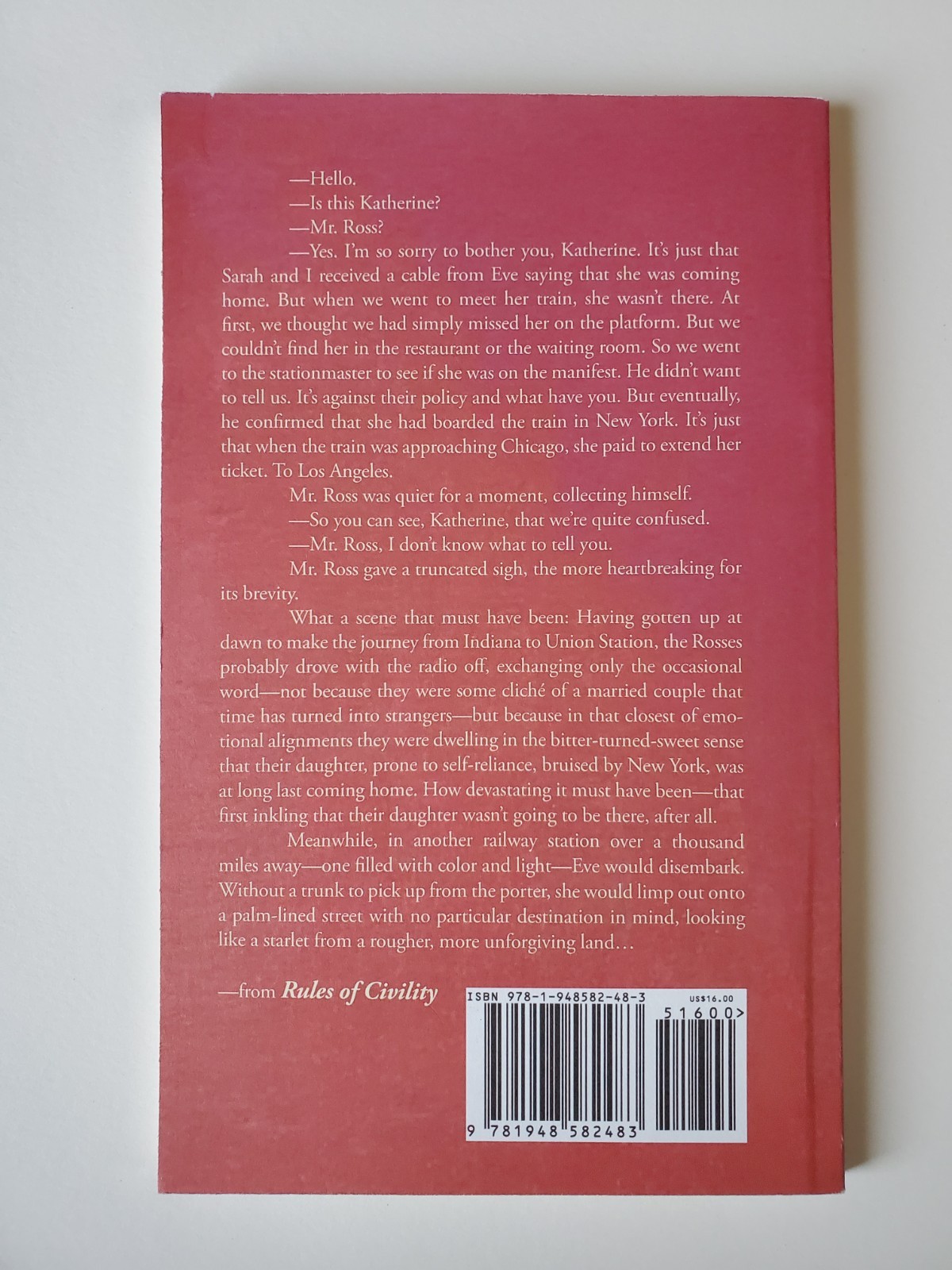 SIGNED Eve in Hollywood by Amor Towles 2013 Trade Paperback