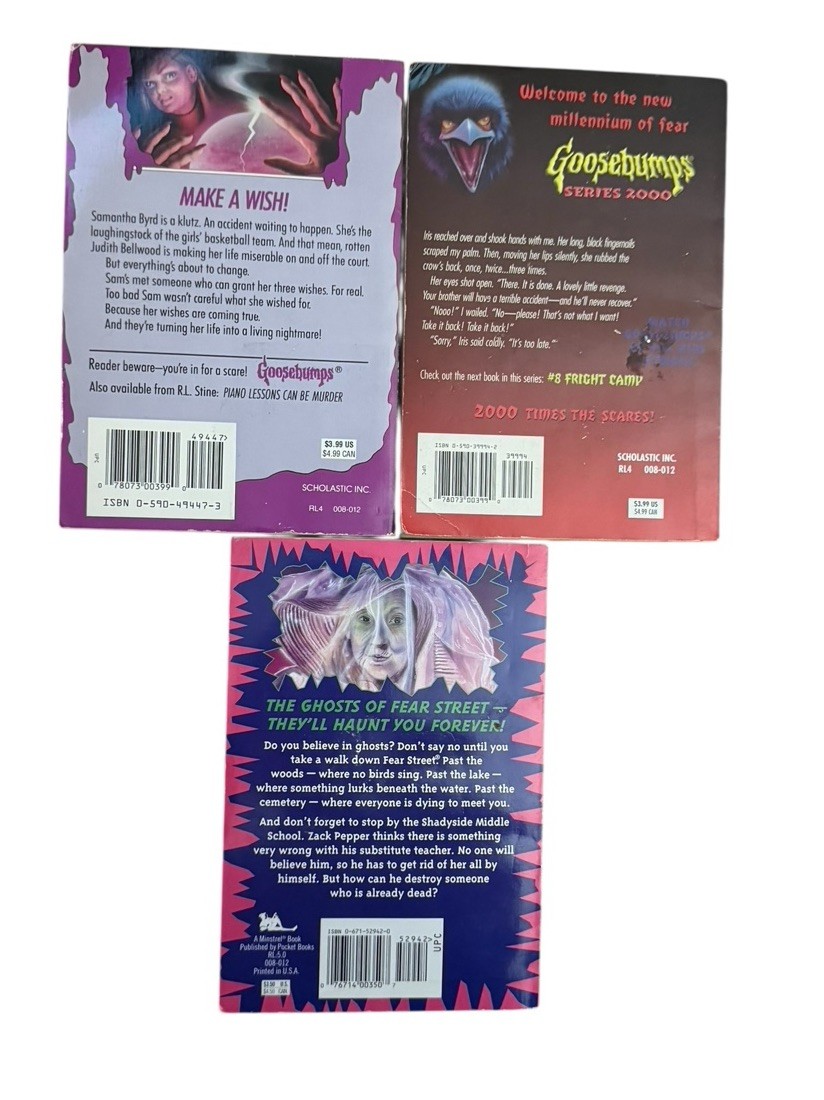 Lot Of 10 R.L. Stein Goosebumps Paperback Books Titles As Shown