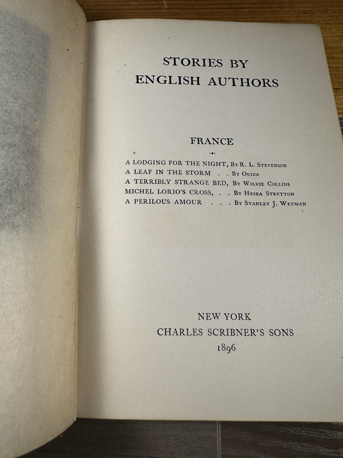 Stories by English Authors France 1896 Charles Scribners Sons Hardcover