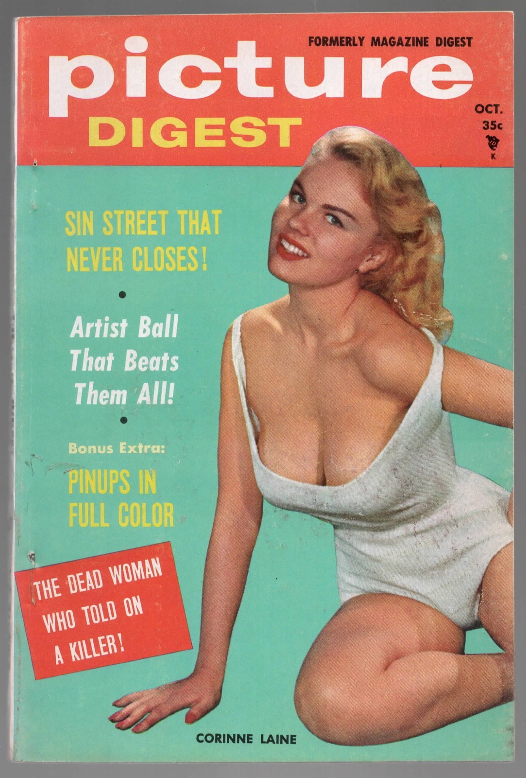 PIcture Digest October 1957 Betty Page Corinne Laine Patti Farrell Gail Audrey