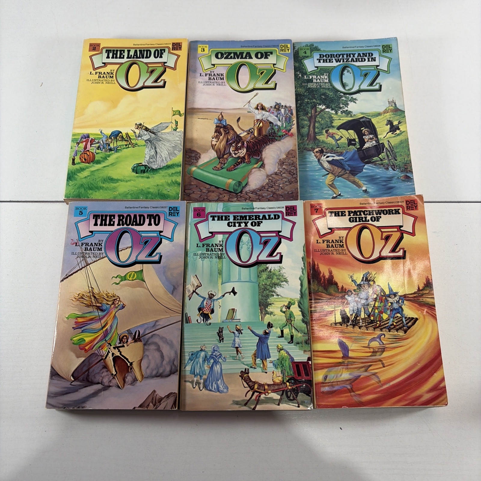 Lot of 6 Book Set Of Wizard Of Oz Series. DEL REY BALLANTINE Paperback