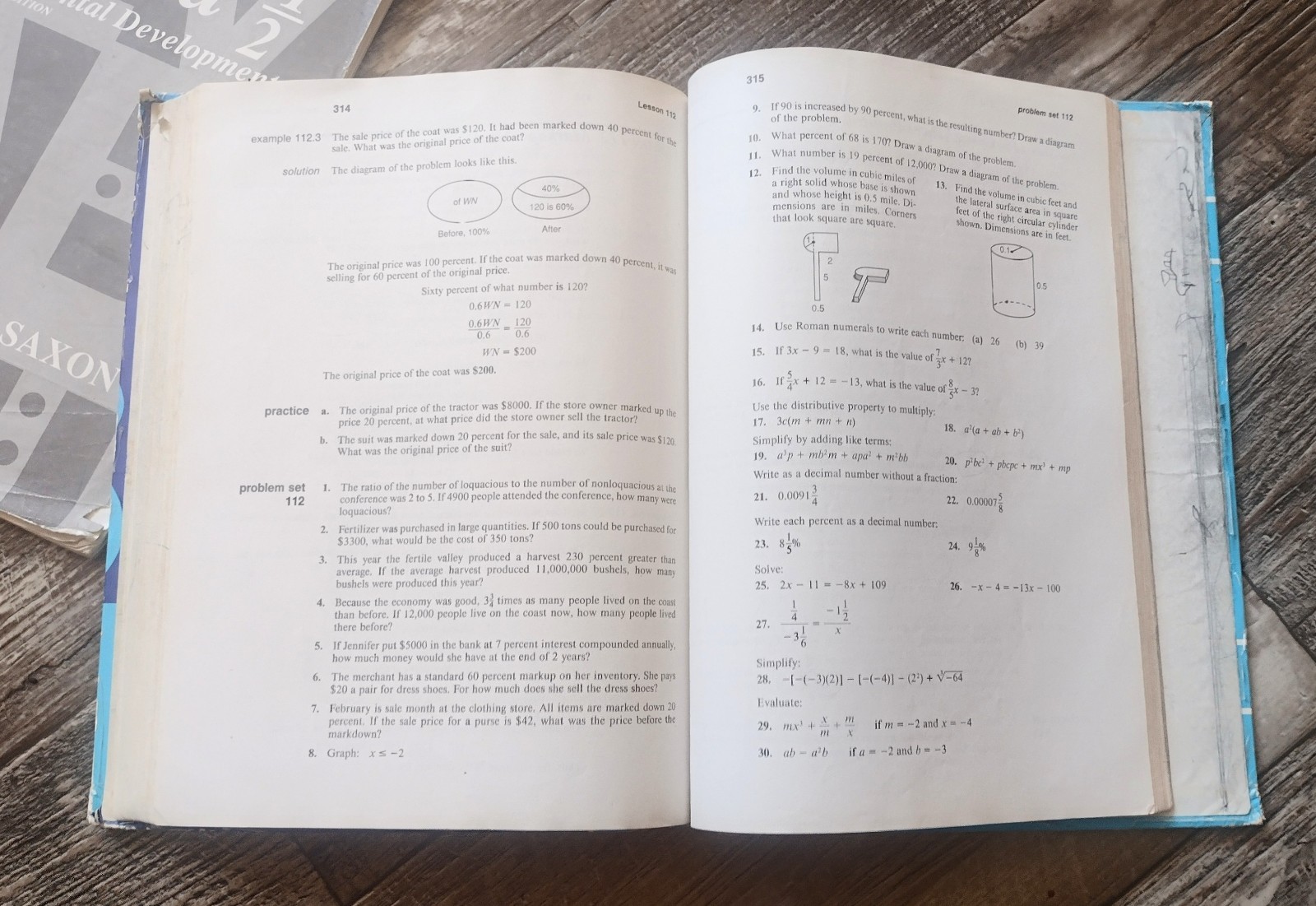 Saxon Algebra 1/2 2nd Edition Workbook &Home Study Packet +Test Forms
