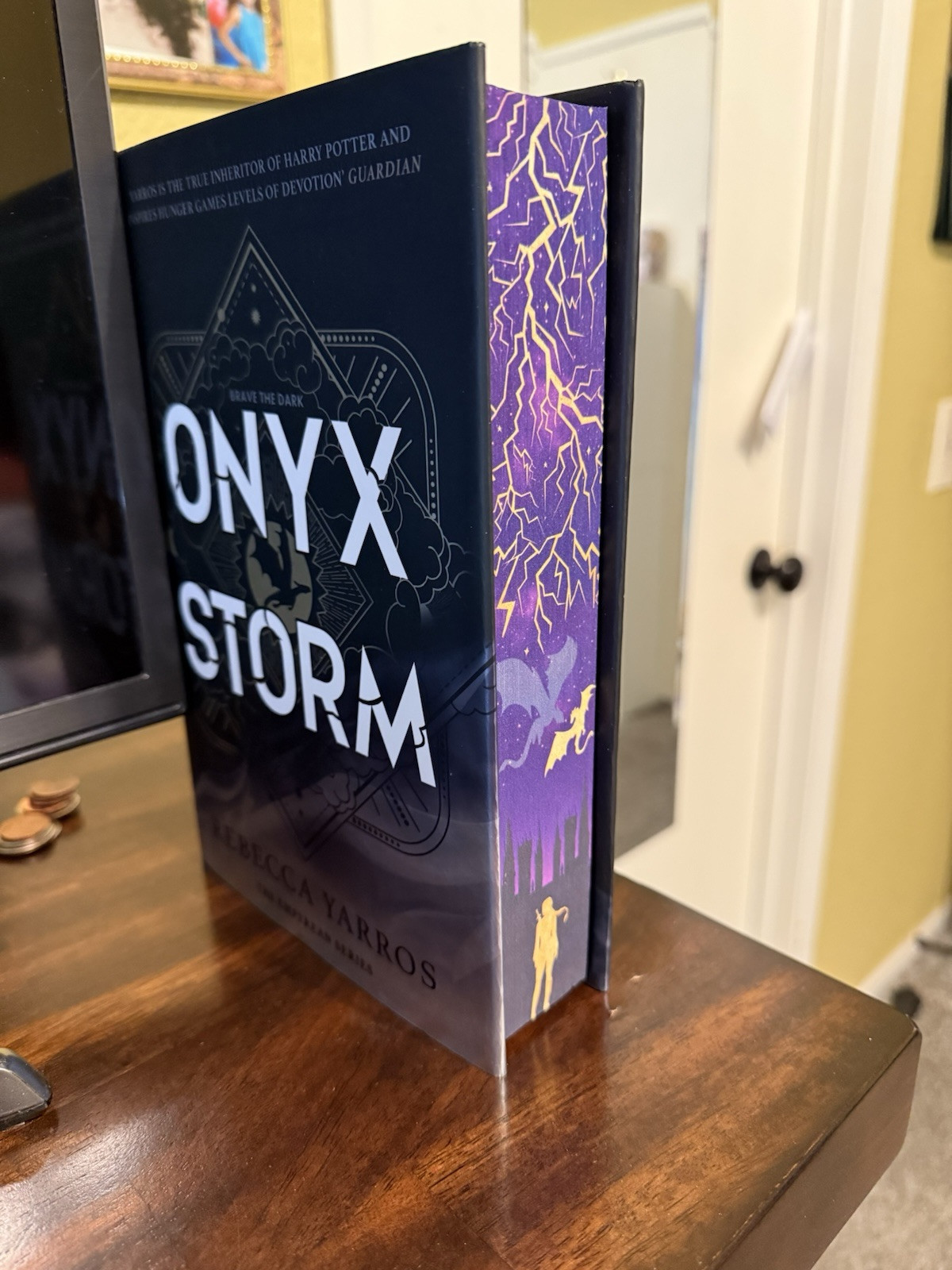 ONYX STORM CUSTOM PURPLE SPRAYED EDGES HEMINGWAY BOOKS WITH CUSTOM BOX
