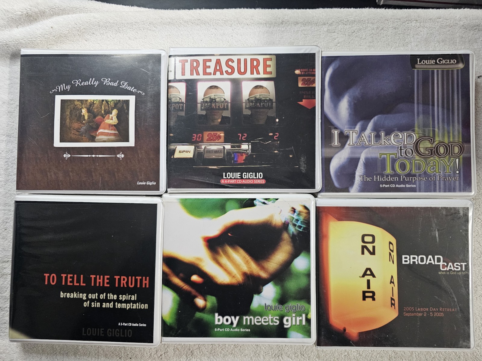 Lot of 6 Louie Giglio CD Audio Series Boy Meets Girl Treasure To Tell the Truth