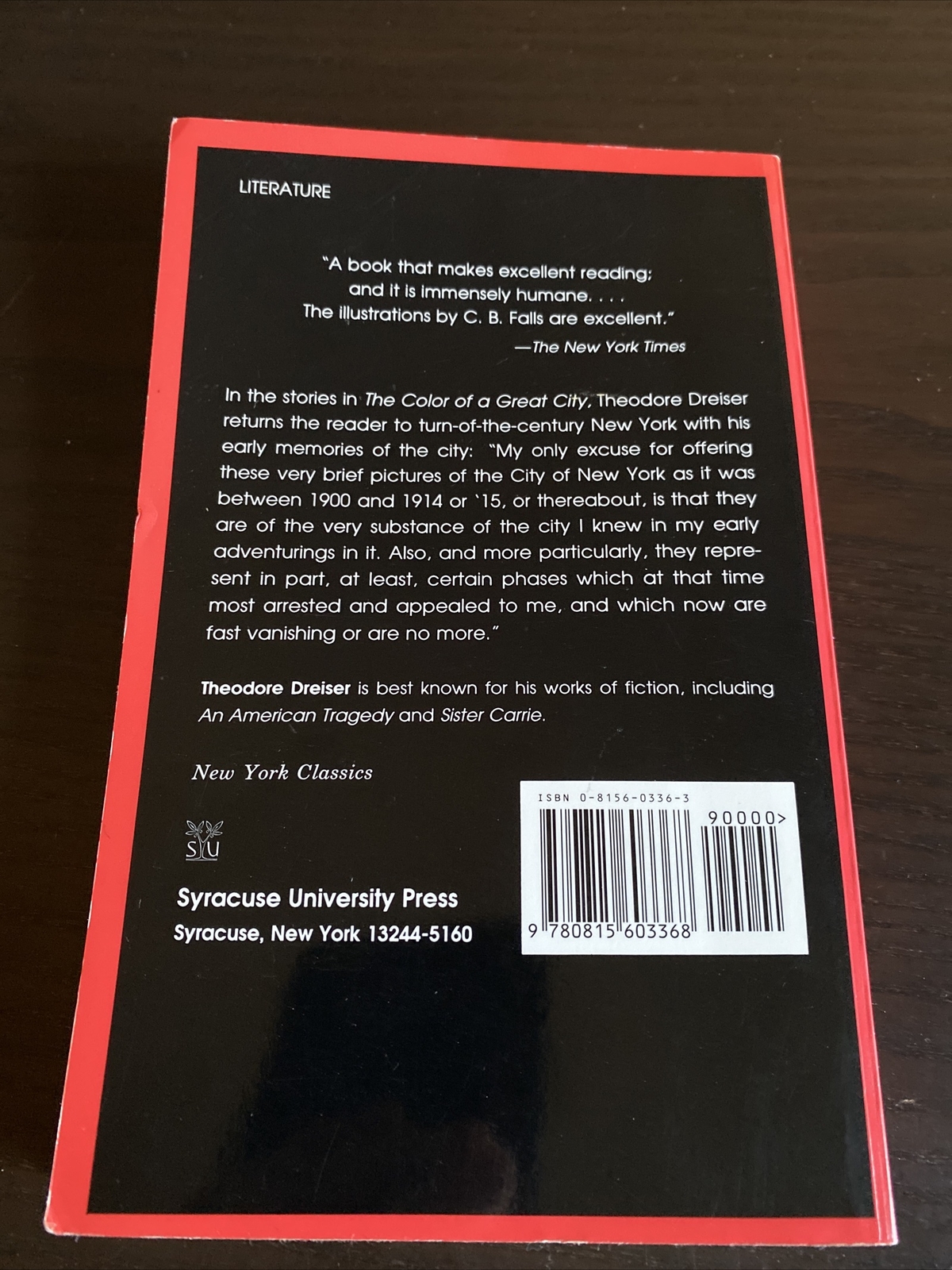New York Classics Ser.: The Color of a Great City by Theodore Dreiser (1996)