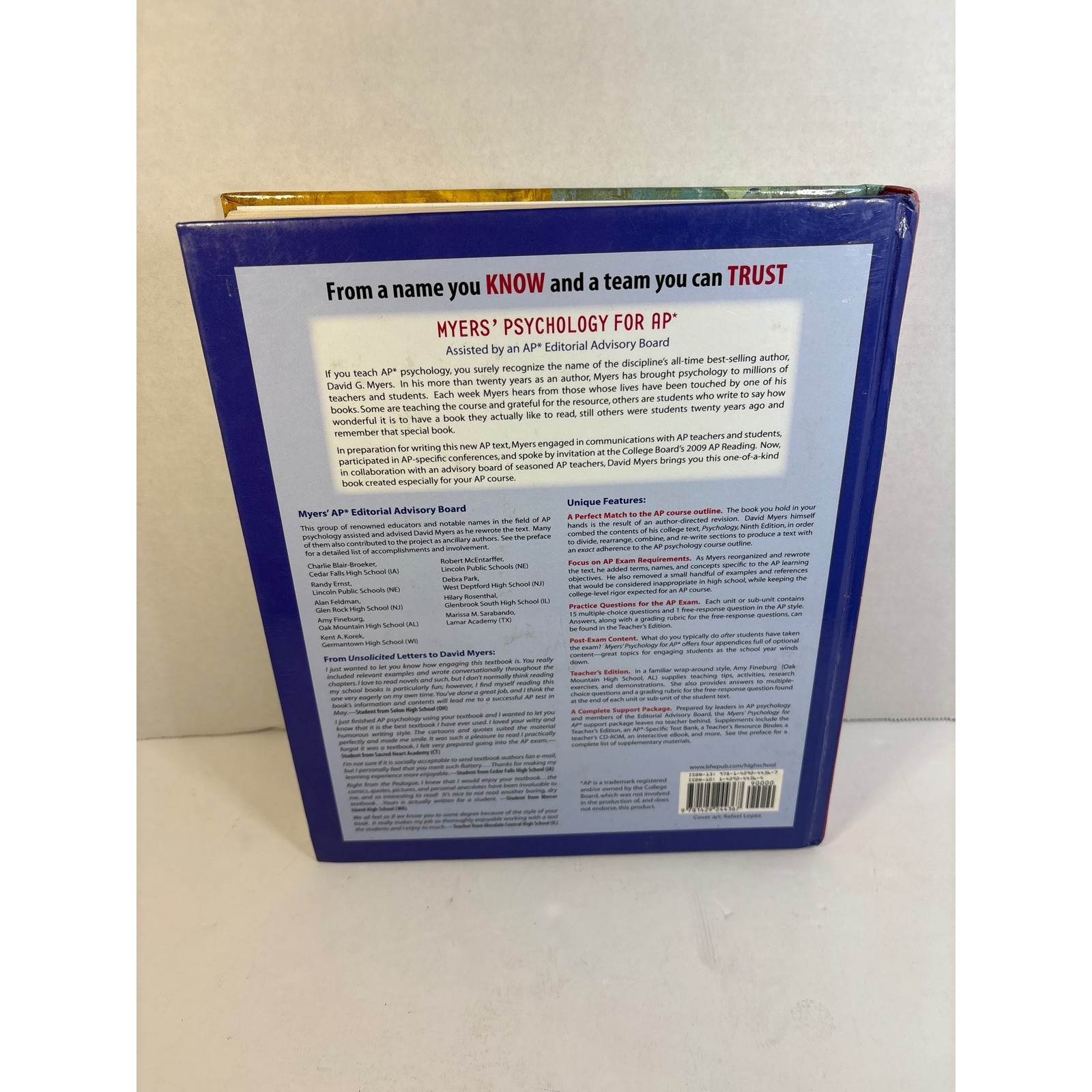 Myers’ Psychology for AP Hardcover Textbook David G. Myers Advanced Placement