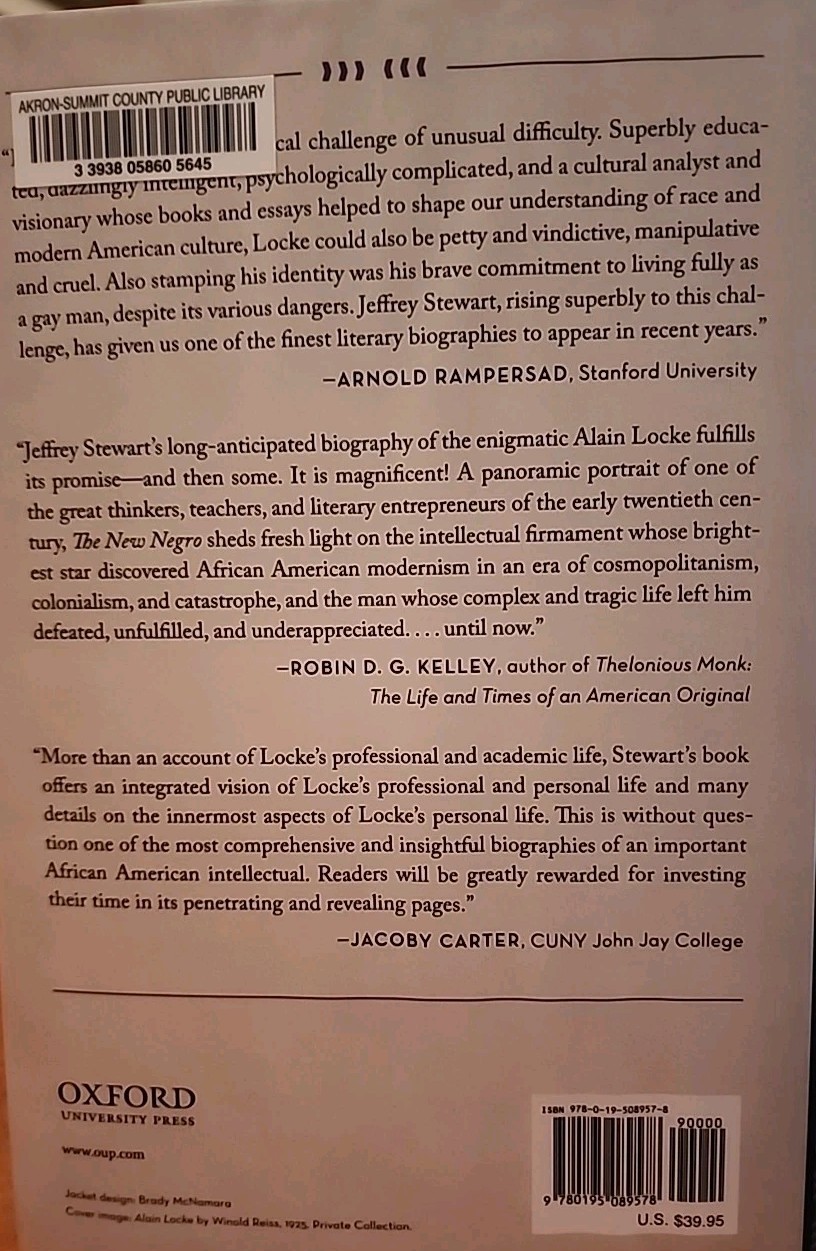 New Negro : The Life of Alain Locke by Jeffrey C. Stewart (2018, Hardcover)