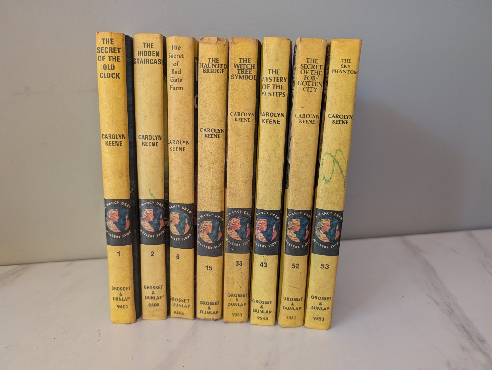Carolyn Keene Nancy Drew Books Yellow Spine