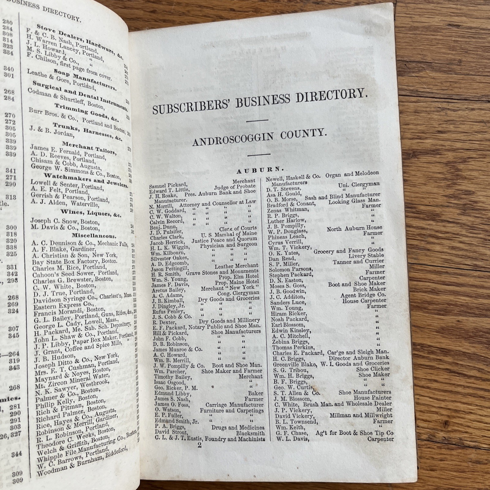 1861 Maine Directory 80+ Pages of Ads, Druggist, Wagons, Clothier – Genealogy!