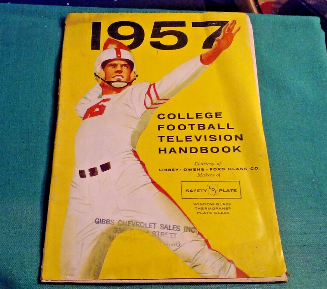 1957 COLLEGE FOOTBALL TELEVISION HANDBOOK Magazine Ford Glass Sponsor 34-pages