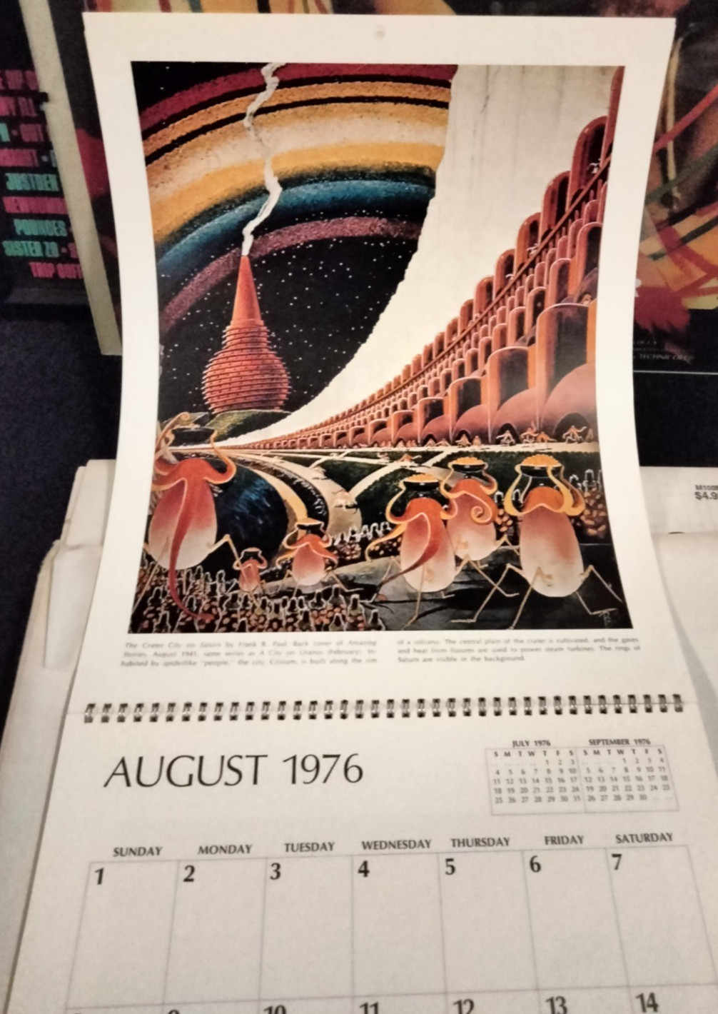 NEW SEALED THE WORLDS OF FANTASY CALENDAR 1976 SCIENCE FICTION VINTAGE ART SCIFI