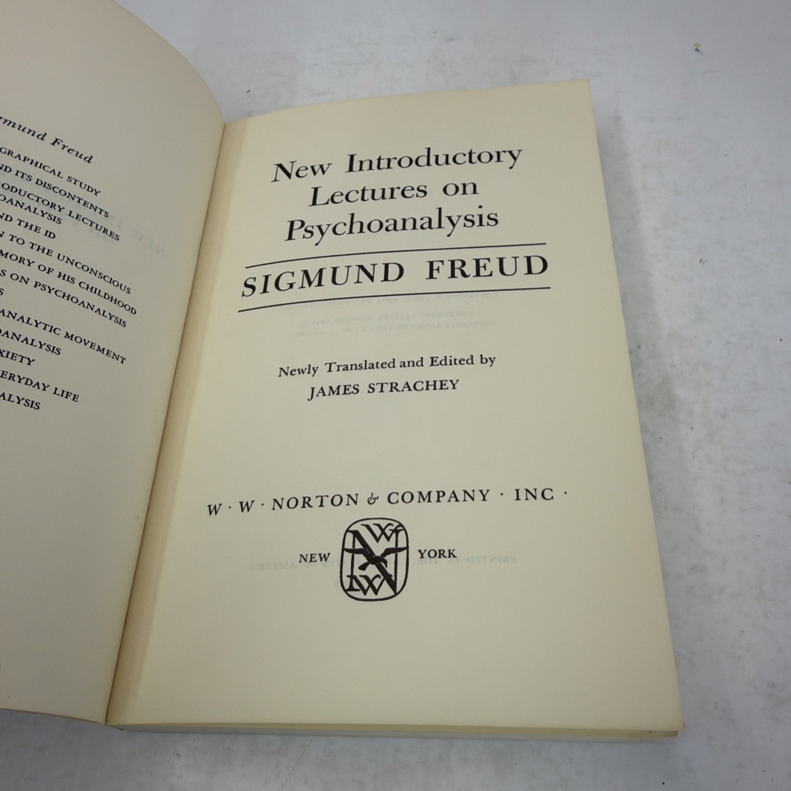Lot of 3 Sigmund Freud PB Books (Totem & Taboo, Ego & Id, New Intro. Lectures)