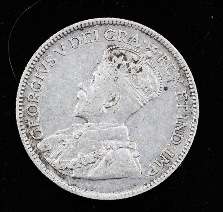 1917 Newfoundland 25 Cents Silver Foreign Coin