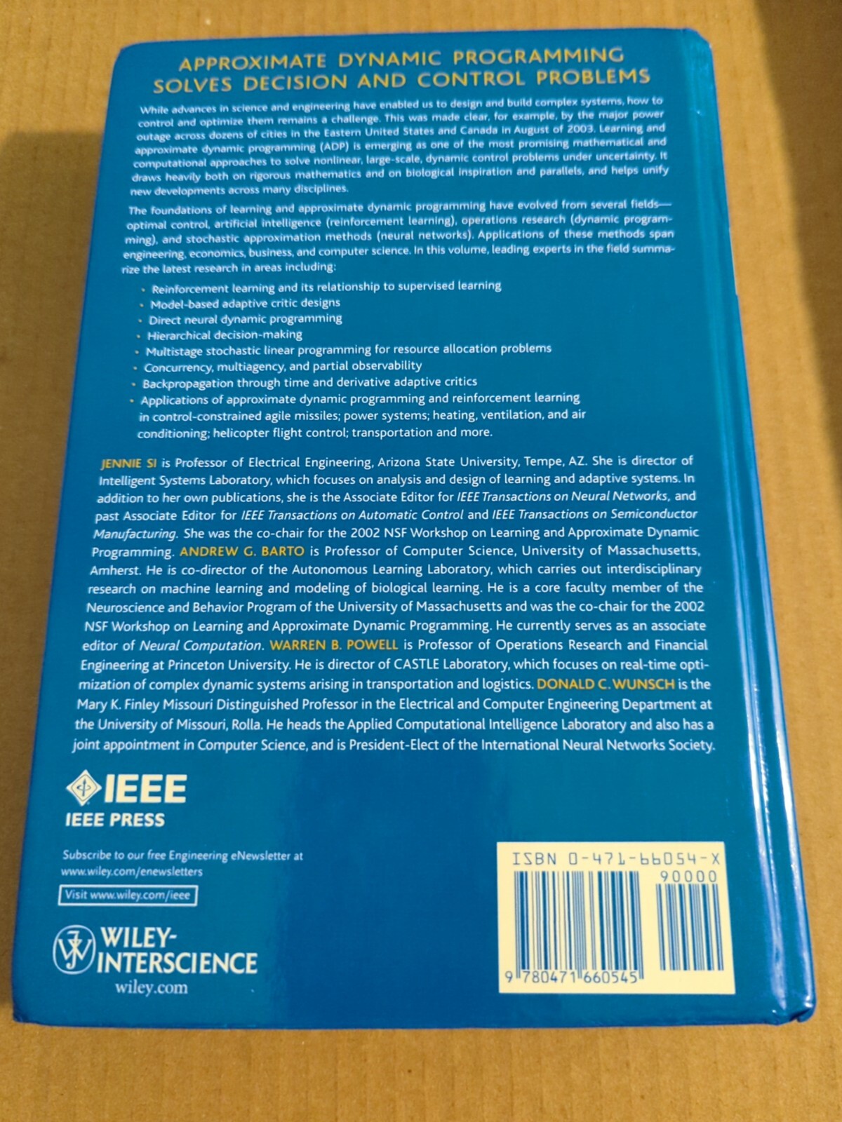 Handbook of Learning and Approximate Dynamic Programming