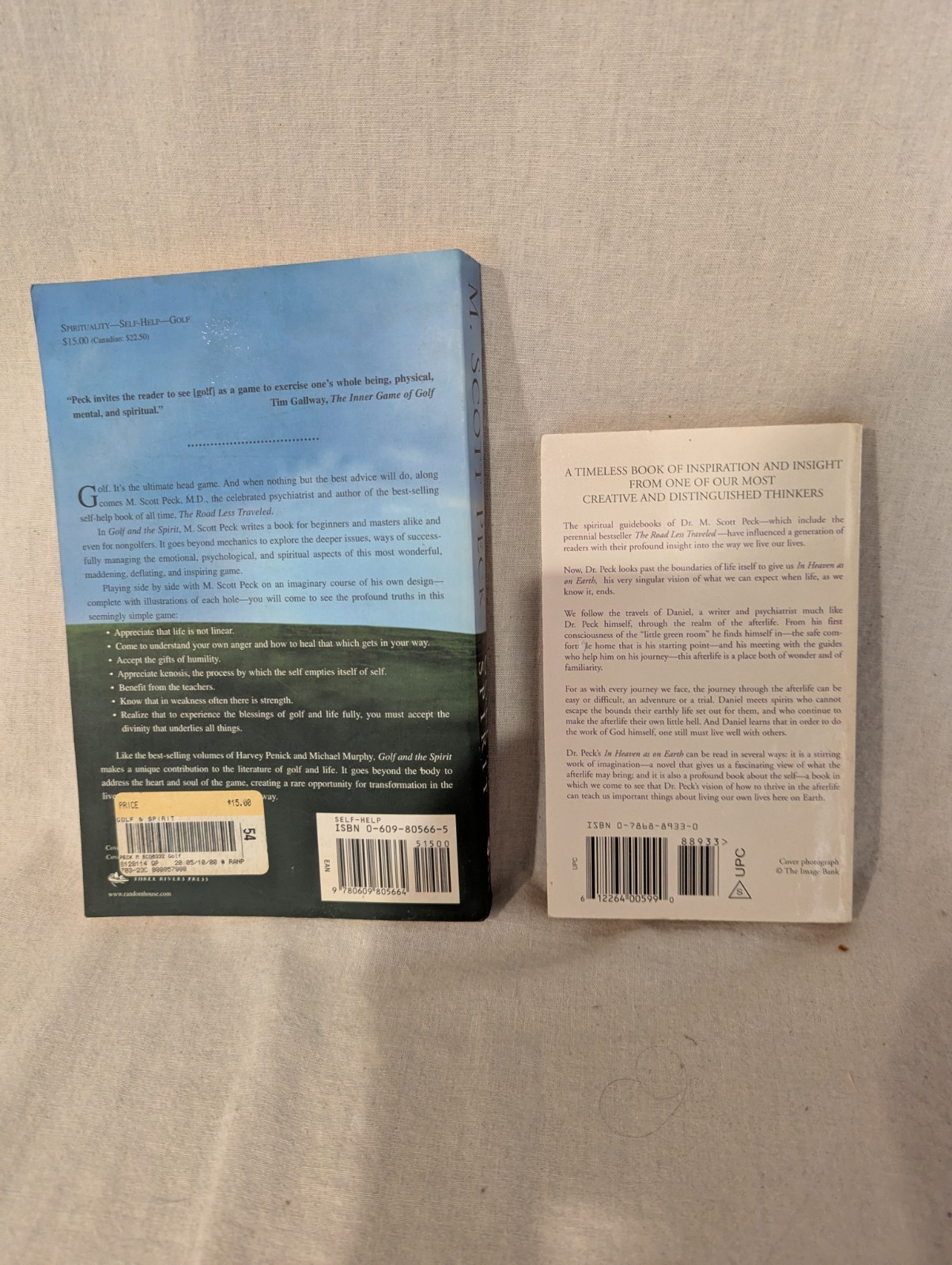 M SCOTT PECK Lot Of 2 PB. Golf And The Spirit, In Heaven As On Earth-Afterlife