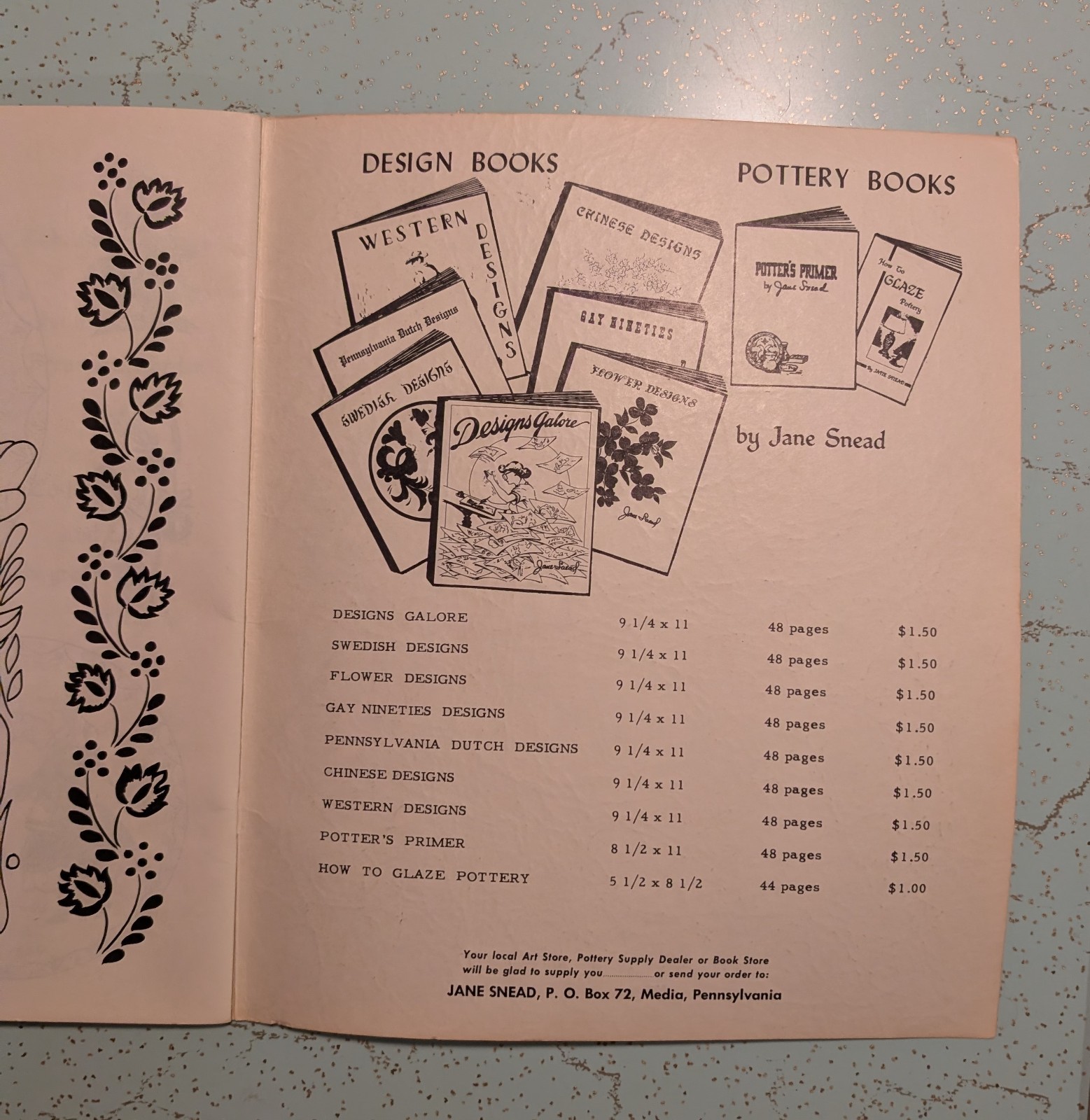 Jane Snead, Designs Galore, Vintage Arts & Crafts Book (1955) 48 Pages