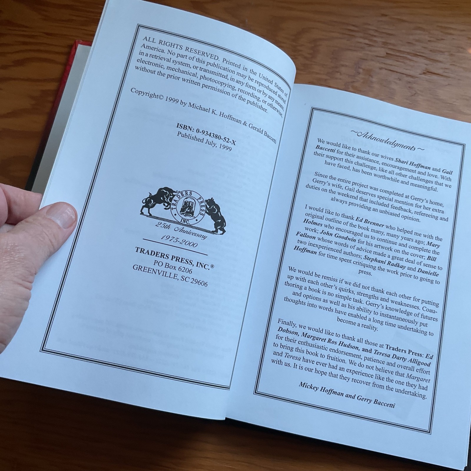 Pit Trading: Do You Have the Right Stuff? Michael Hoffman & Gerald Baccetti 1999