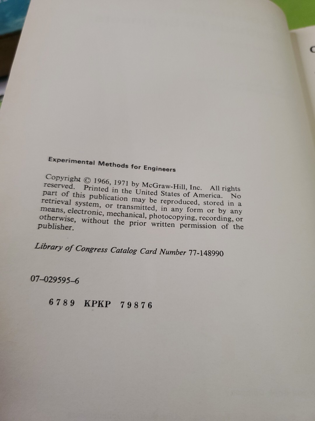 Experimental Methods for Engineers 2nd Edition Holman Mcgraw Hill 1971