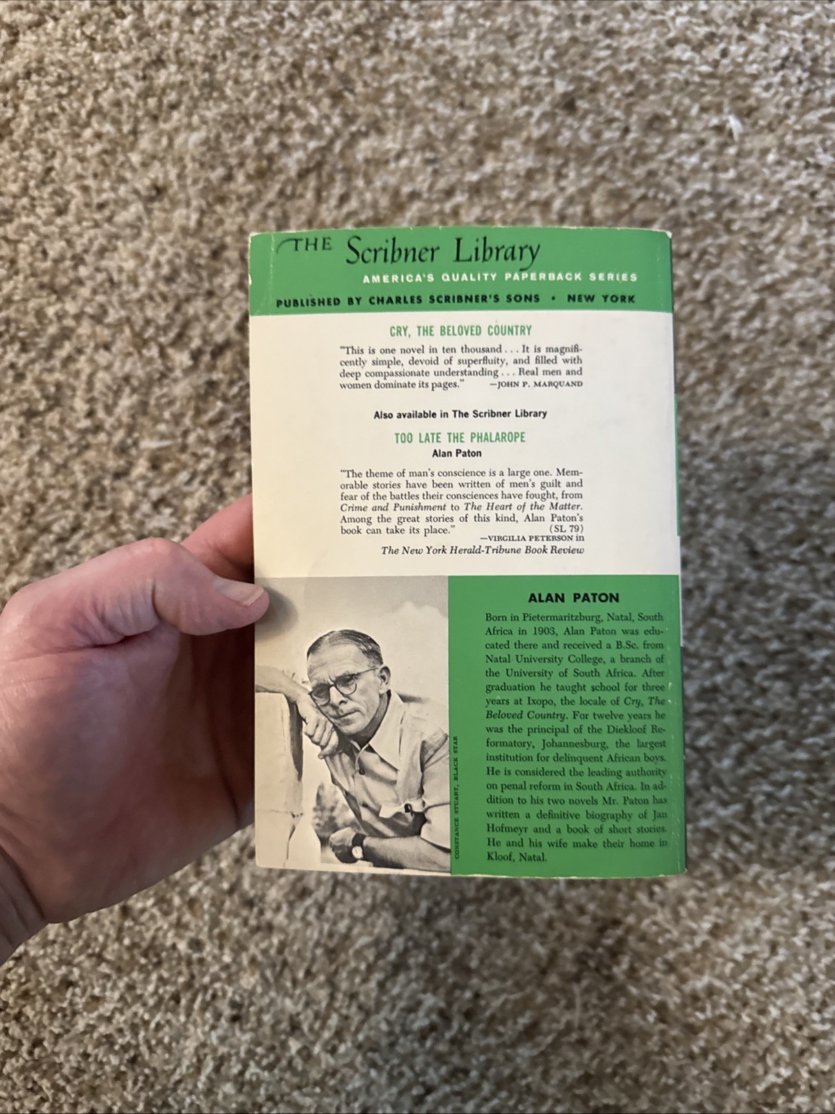 CRY, THE BELOVED COUNTRY by Alan Paton – First Edition 1948 – Scribner’s – PPRBK
