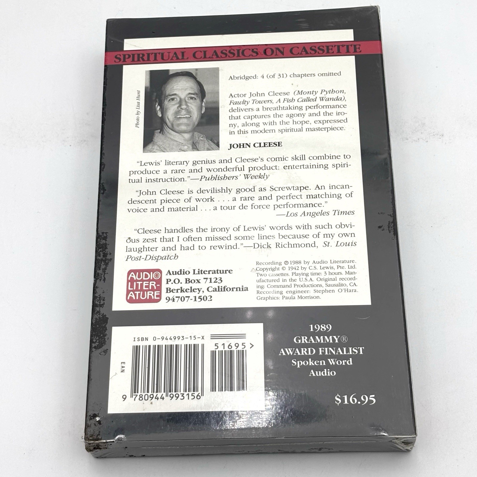The Screwtape Letters by C. S. Lewis (Audio Cassette, Abridged edition) NEW
