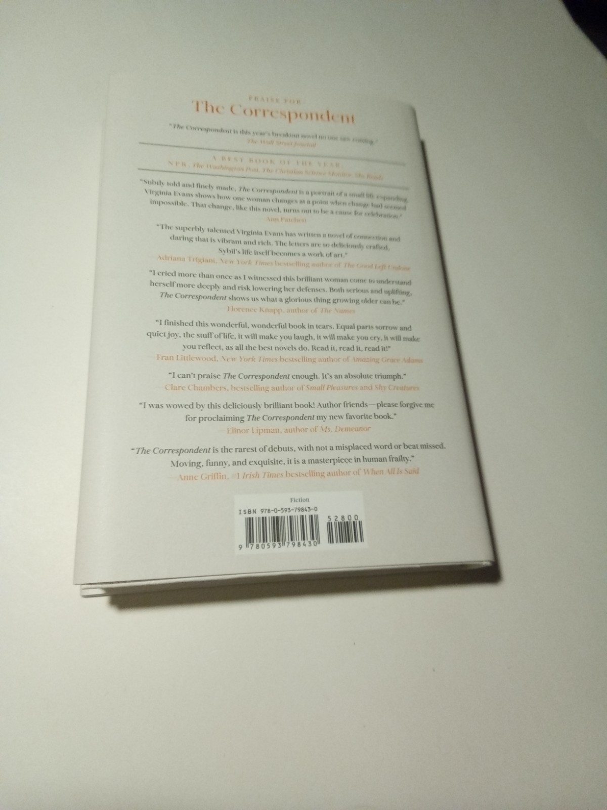 Correspondent : A Novel by Virginia Evans (2025, Hardcover) 20th Printing